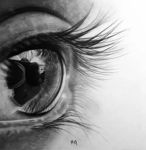 细节非常丰富的超写实素描手绘