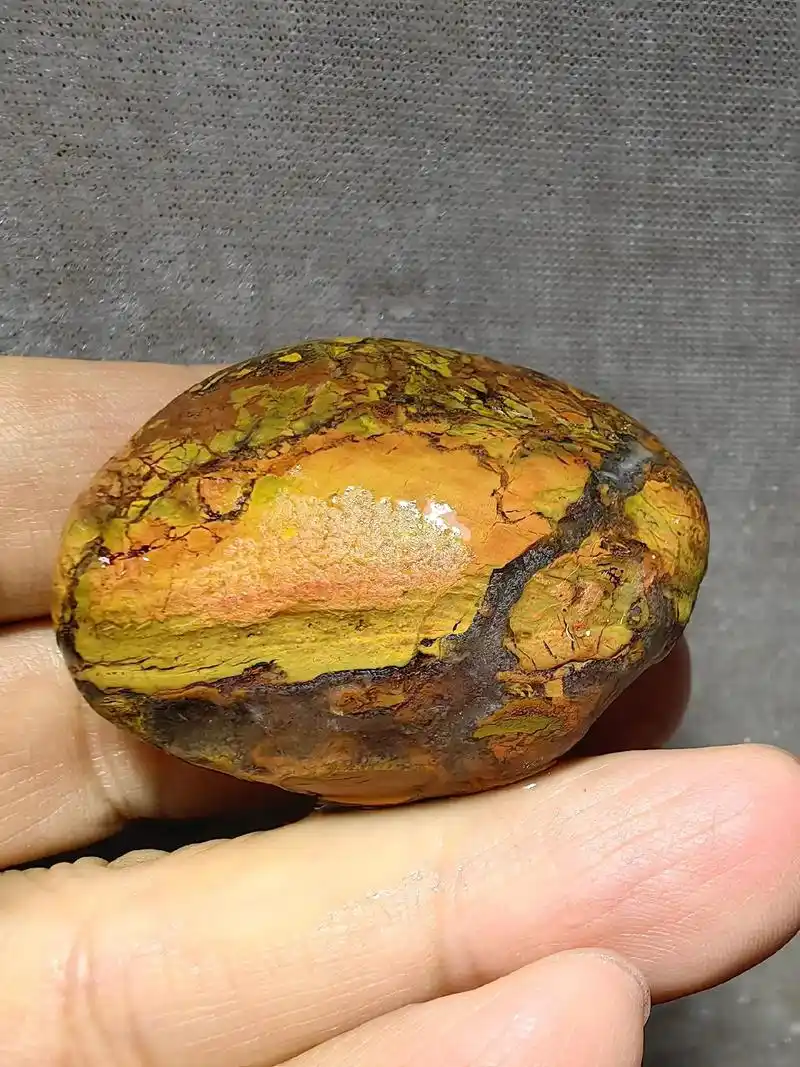 晚霞中的树油画南京雨花石玛瑙画面