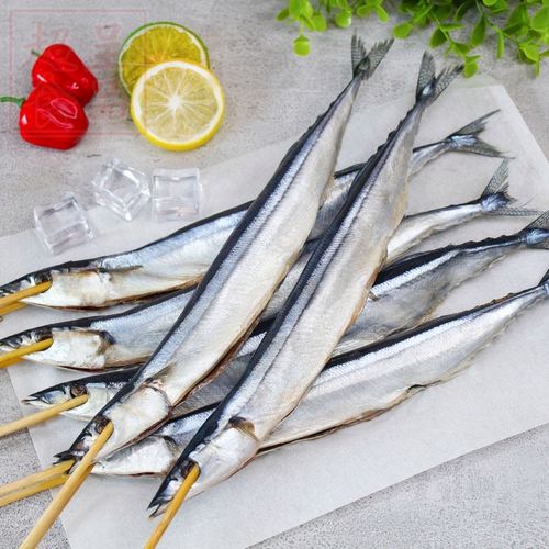 刀鱼烧烤油炸铁板内脏半成品商用10串900g秋刀鱼