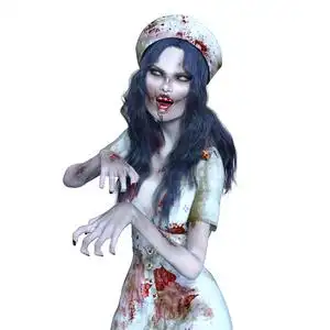 一个女僵尸 3d cg 渲染照片