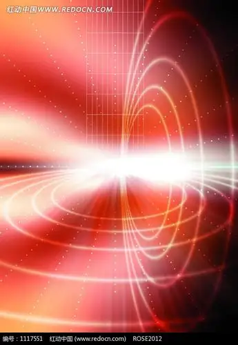 红色三维动感光晕背景图