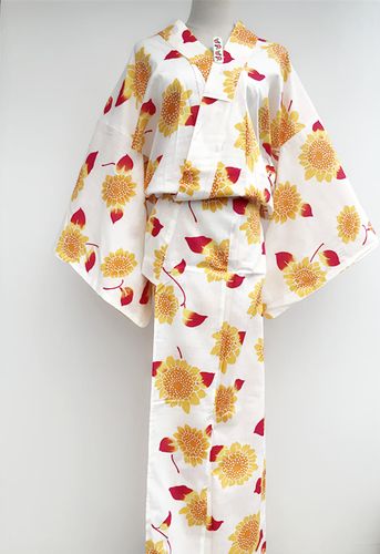 出口日本全棉和服浴衣多花花色单件衣服送小发饰舞台演出
