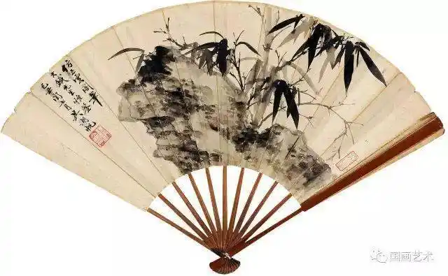 吴湖帆扇面作品欣赏竹石山水