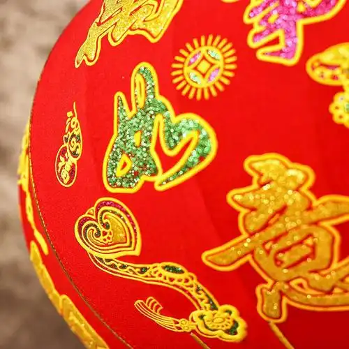 大红灯笼春节元旦过新年装饰用品阳台大门口户外植绒乔迁福字灯笼
