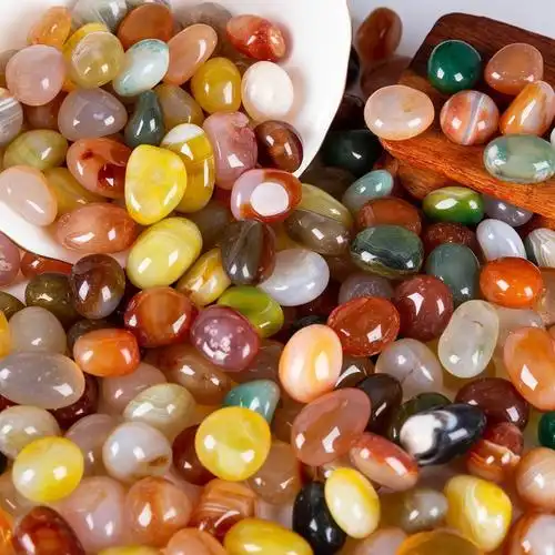 雨花石原石天然鹅卵石鱼缸石头五彩色花盆七彩装饰造景南京小石子