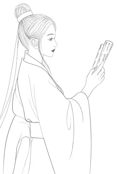 原创古风人物《学》#画画 #绘画过程 #古风 #古风插画#原 - 抖音