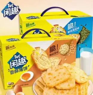 闲趣饼干清咸原味礼盒900g空气薄脆早餐休闲零食达能整箱包装其他