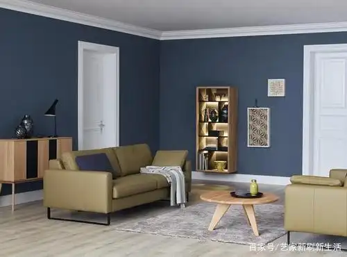 墙面翻新—蓝色乳胶漆墙面效果图