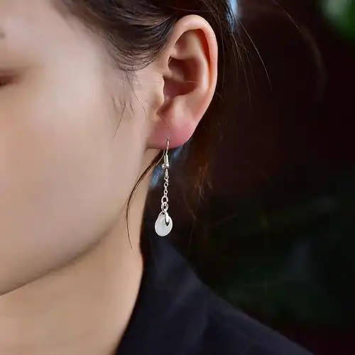 浙饰界天然a件玉石翡翠女款气质翡翠耳环玉耳坠翡翠耳钉 联系客服下单
