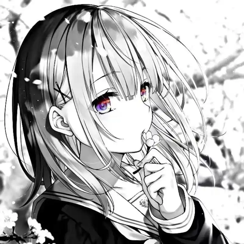 暗黑风格黑白女生动漫头像