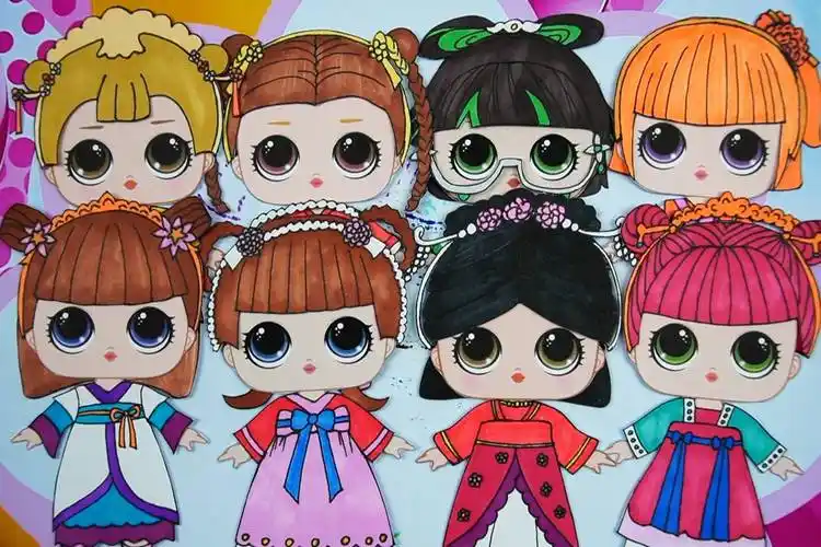 惊喜纸娃娃创意手工卡通女孩冬雪古风裙子装扮