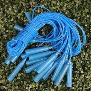 实色塑料跳绳 加粗加长大人跳绳 彩色实心塑料绳