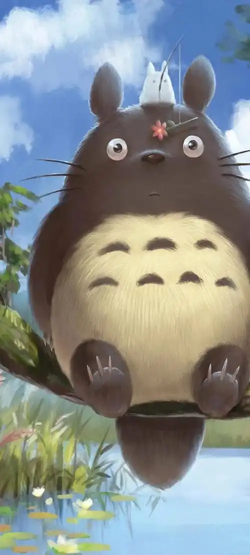 龙猫壁纸高清大图(龙猫全面屏手机壁纸)