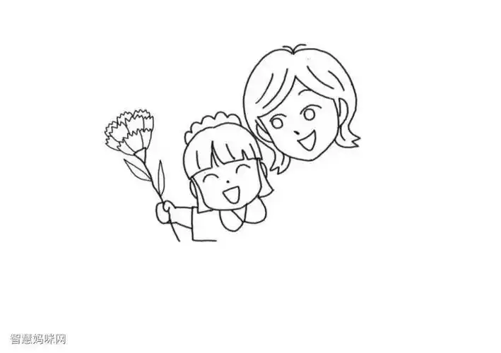 母亲节送什么花康乃馨简笔画