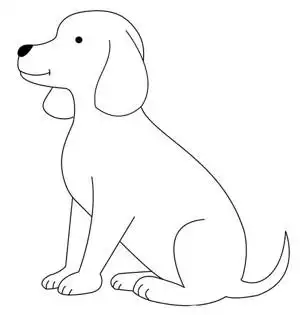 可爱的拉布拉多小狗简笔画图片