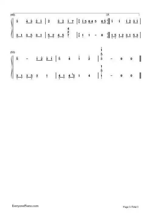 一千零一个愿望-4 in love双手简谱预览3