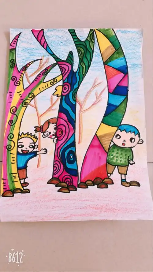 荣获一等奖作品——尚静静蜡笔画