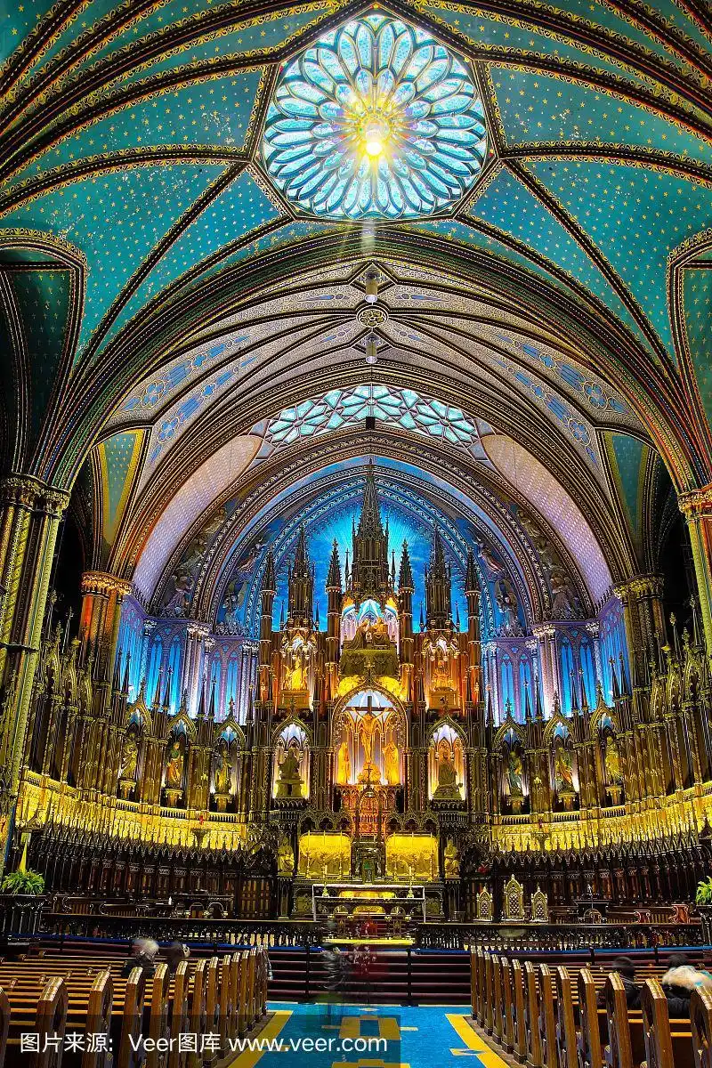加拿大蒙特利尔的圣母院大教堂