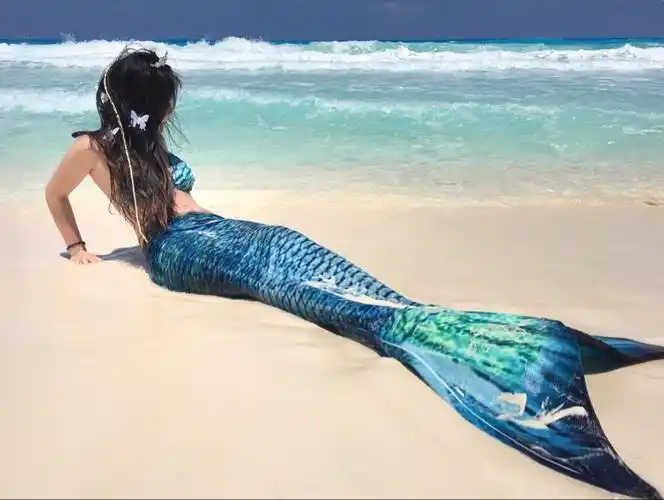 妲菲妮美人鱼尾巴成人美人鱼尾巴泳衣大人儿童公主美人鱼尾表演女童