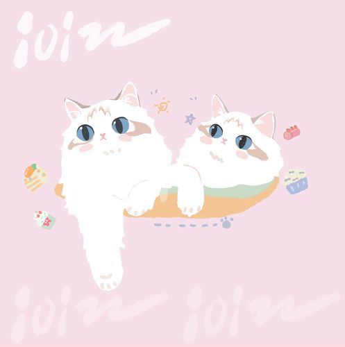 q版卡通宠物手绘猫狗动物画小头像照片定制壁纸漫画绿色游览车