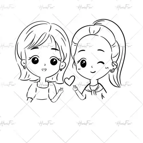 简单可爱的线稿头像～是漂亮美丽好闺蜜!