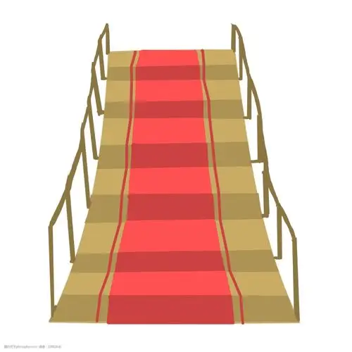 红色楼梯卡通插画图片-图行天下图库