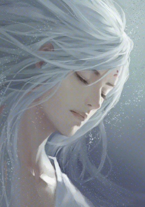 自制动态壁纸,剑网三银发帅哥,忘记叫啥了,发丝流动特效,动态图,gif