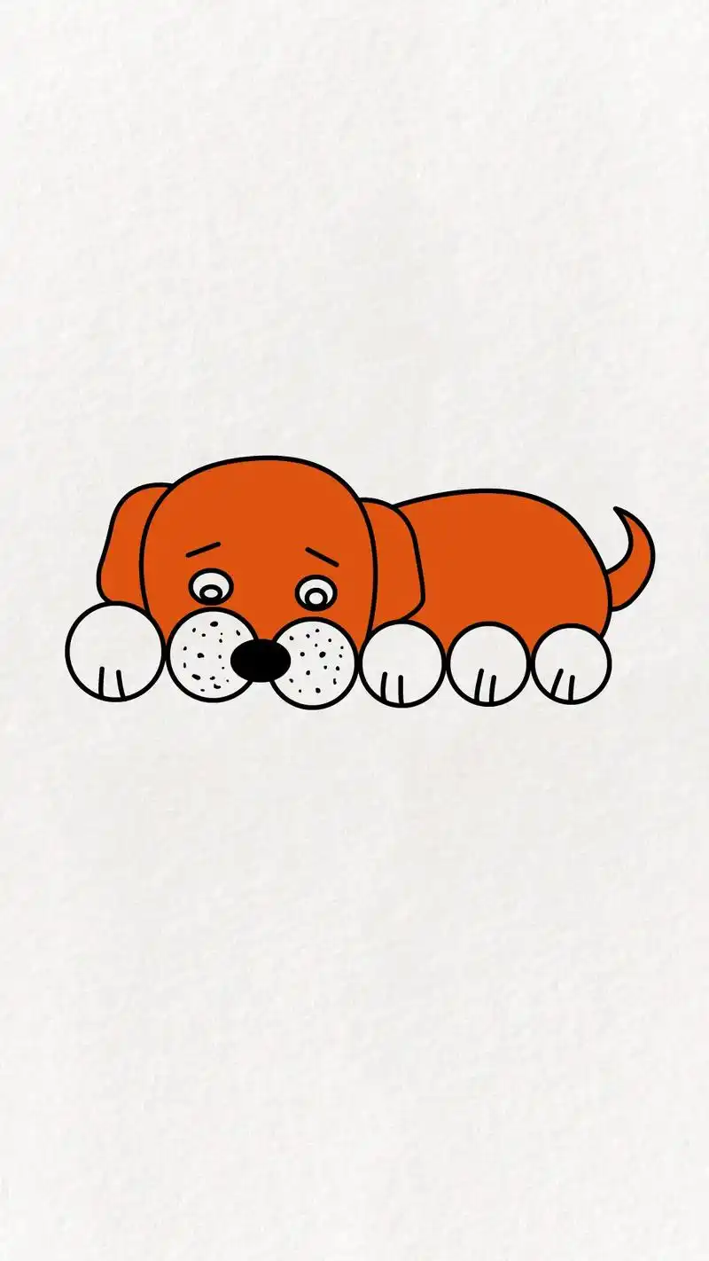 教你用6个圆画一只可爱的小狗狗