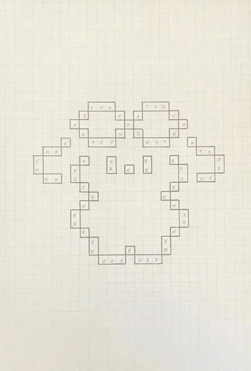 像素画:玉桂狗.#网格画教学 #像素画教程 #一起学画画 # - 抖音