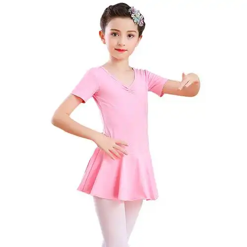 儿童舞蹈服装女童练功服女孩芭蕾舞裙幼儿短袖夏季中国舞跳舞衣服