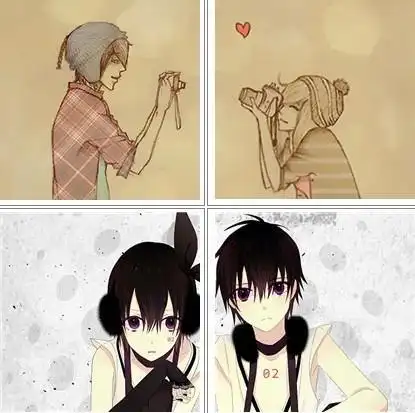 情侣一左一右图片动漫