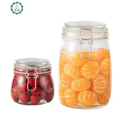 蜂蜜瓶玻璃瓶子带盖泡酒泡菜坛子罐咸菜食品家用小储物罐子 封后