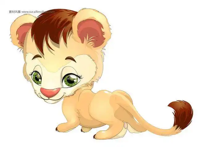 卡通插画免费下载 矢量卡通形象 卡通小狮子 矢量图库 矢量