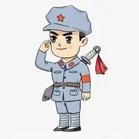 卡通小红军敬礼头像