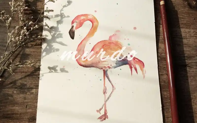 【手绘】木东murdo---北欧火烈鸟清新水彩手绘教程【水彩上色】