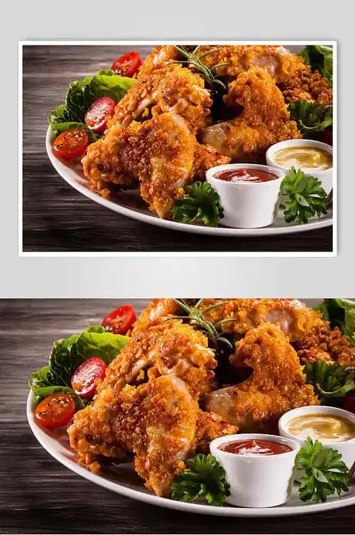韩式炸鸡摄影图片