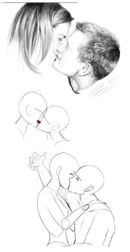 接吻怎么画?二次元情侣接吻画法教程