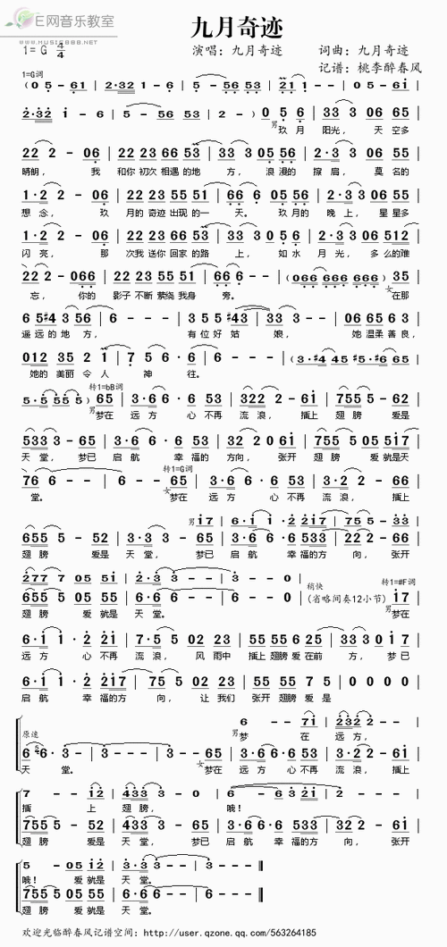 九月奇迹——九月奇迹(简谱) - 多来米,123