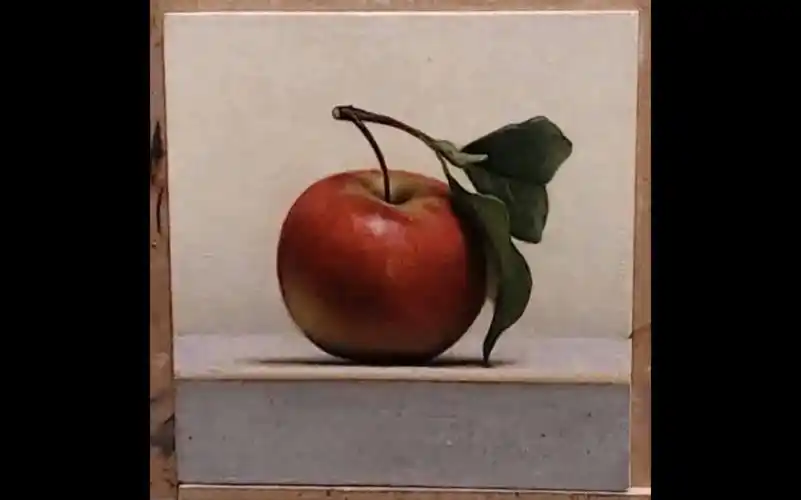 josvanr教你用油画绘画逼真单个苹果静物