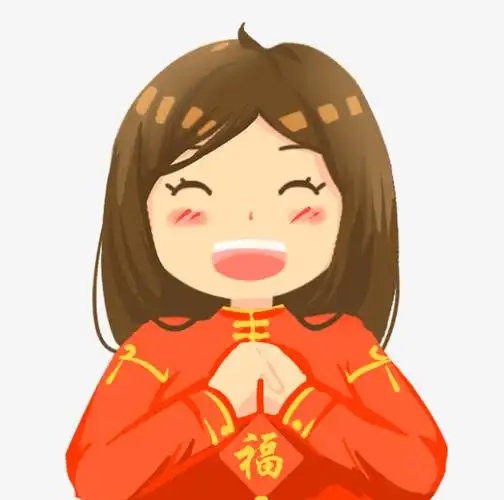 新年穿新衣小女孩拜年