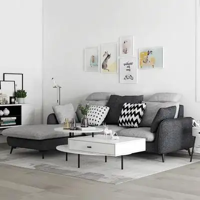 艾依美儿现代简约小户型客厅布艺沙发组合北欧风格家具组合套装