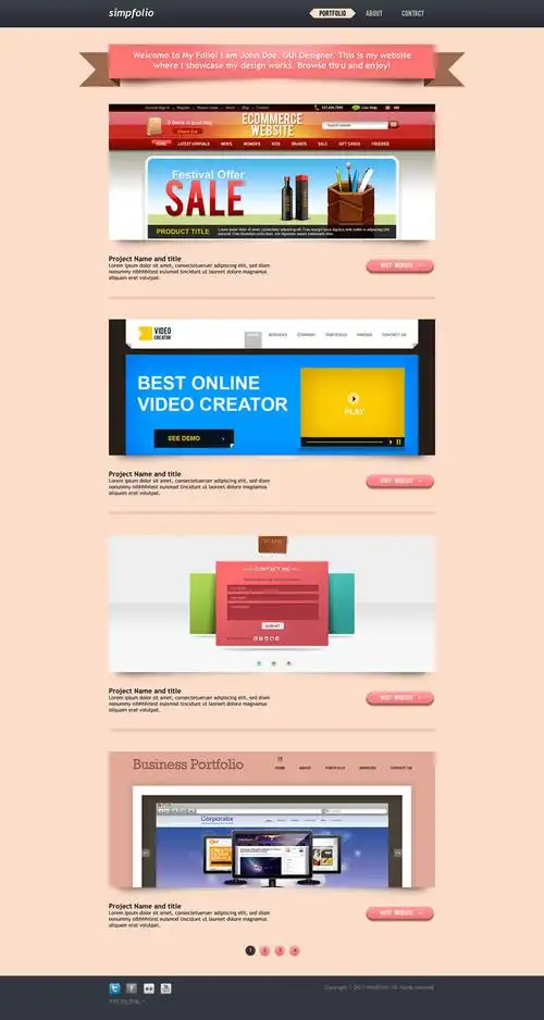 欧美风格网页设计顶部模板_其它素材_68design