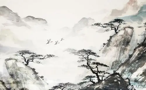 厂家直销免费设计 新中式壁画 酒店背景墙水墨禅意山水壁纸大全