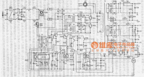 双管半桥它激式开关电源有电路结构原理图