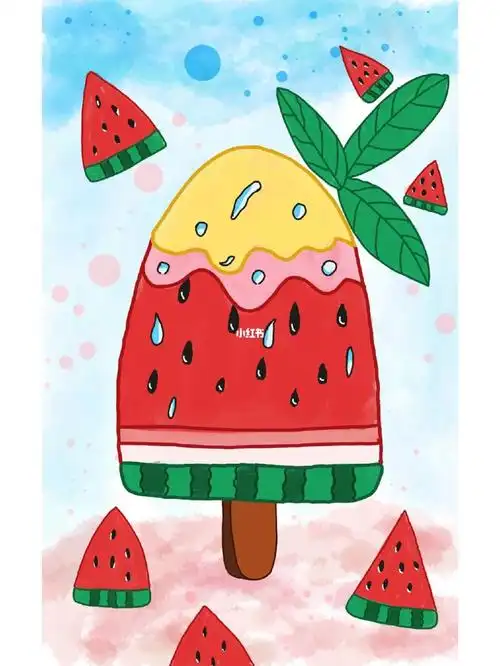绘画  #西瓜  #西瓜味的夏天  #画画的日常  #简笔画