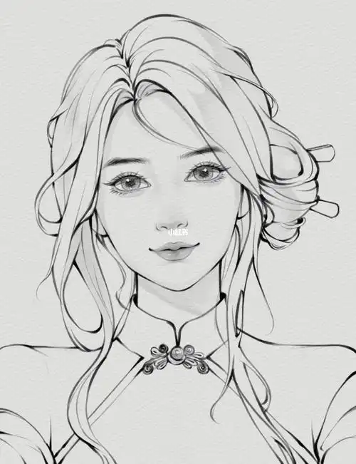 女生线稿练习4100