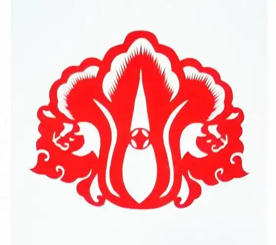 如意福禄百财白菜对折剪纸