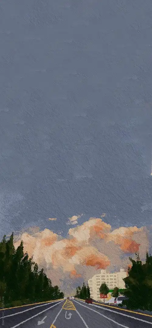 莫兰迪色系治愈插画手机壁纸