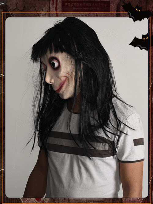 万圣节成人乳胶头套 舞会装扮道具日本女面具酒吧ktv鬼屋恐怖套头