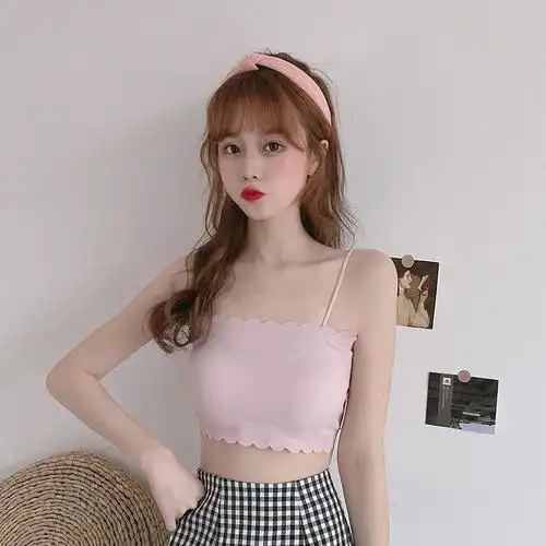 少女文胸冰丝裹胸抹胸内衣女学生韩版小胸聚拢文胸薄款打底吊带背心女